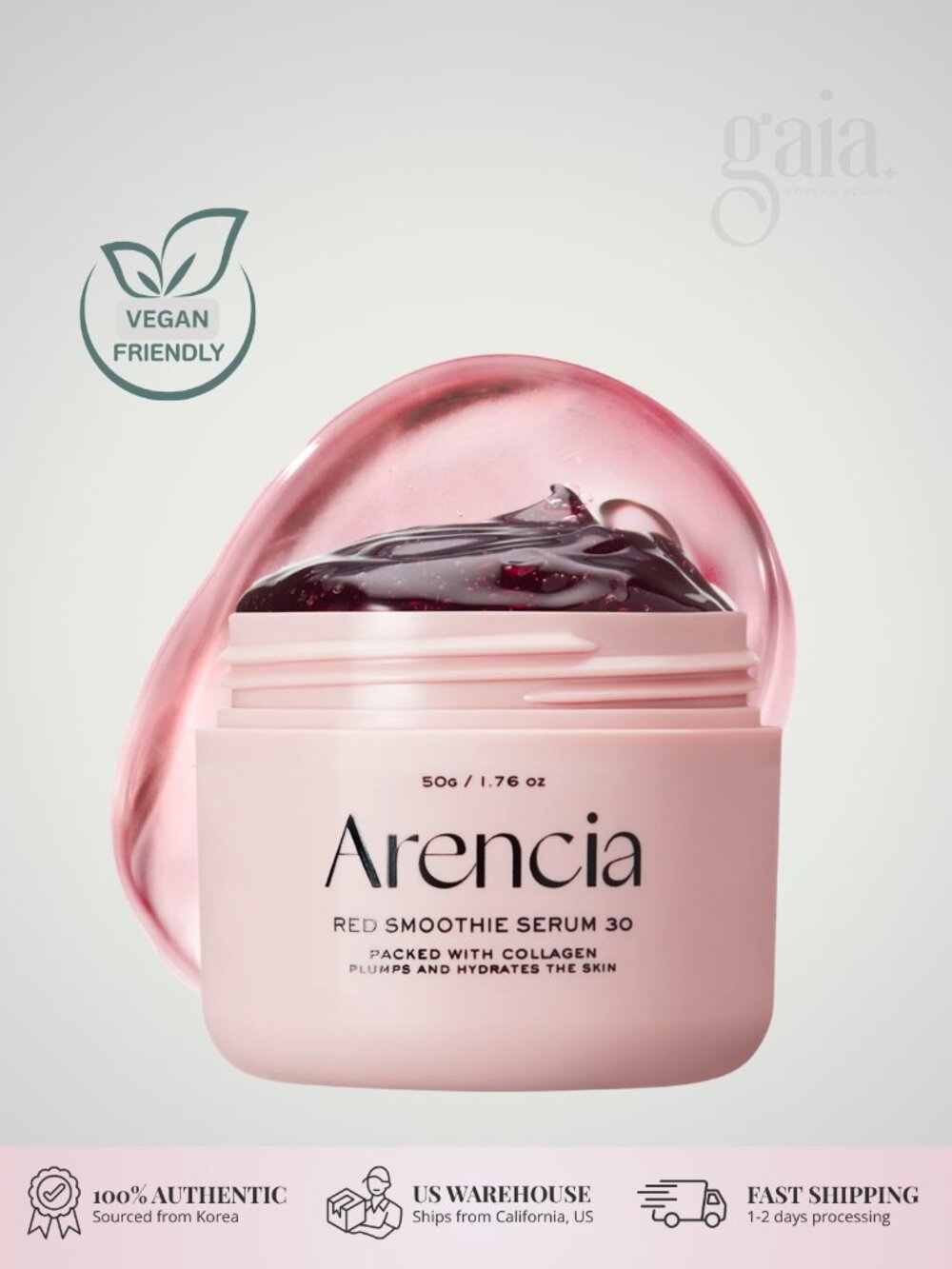 Arencia Fresh Red Smoothie Serum 30 50g Hydrating Brightening Face Serum